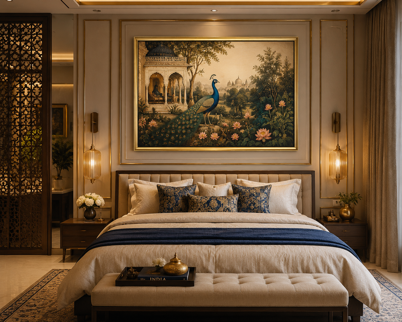 Haven of Hues: Luxury Framed Art to Create Your Indian Bedroom Oasis