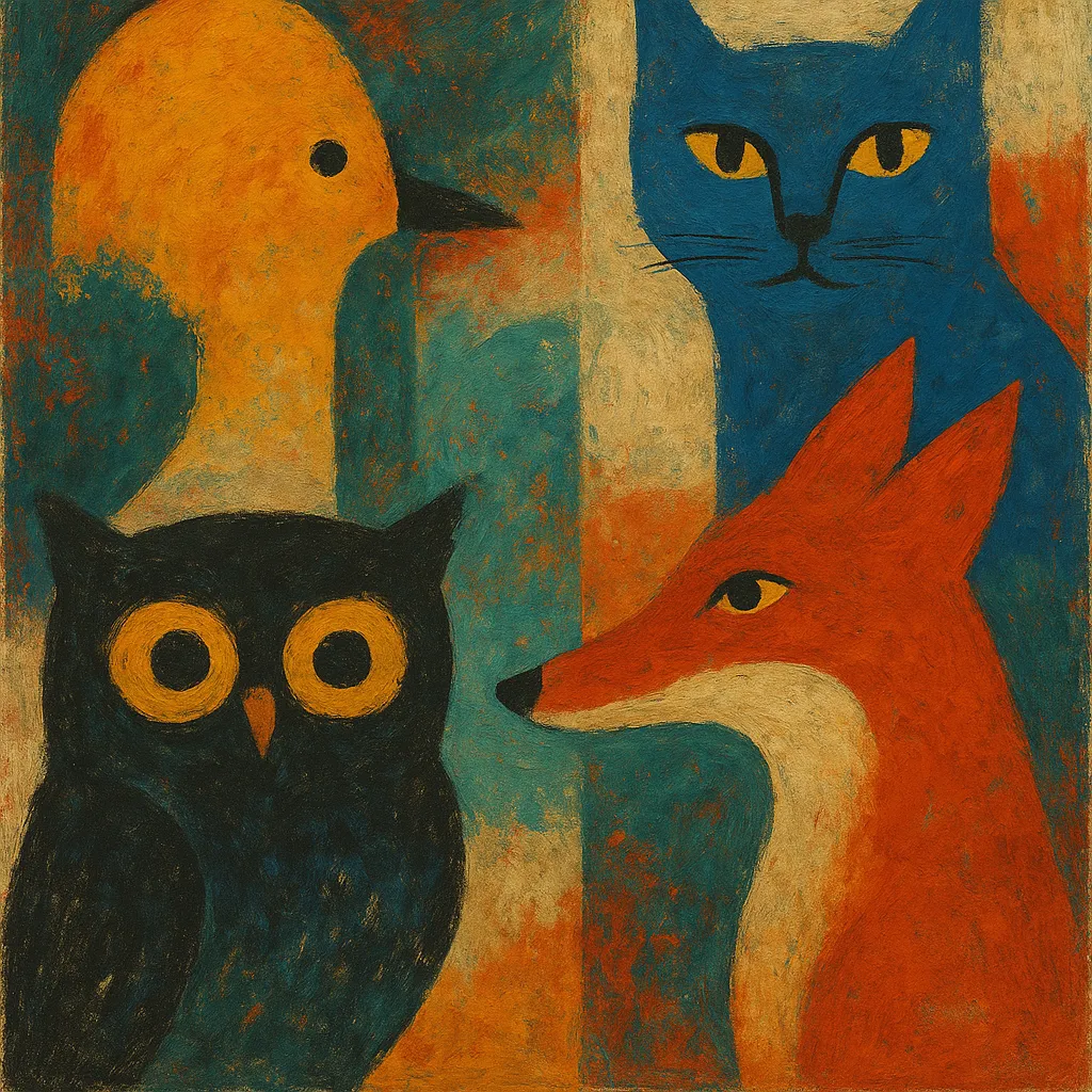 Animals digital art print gift
