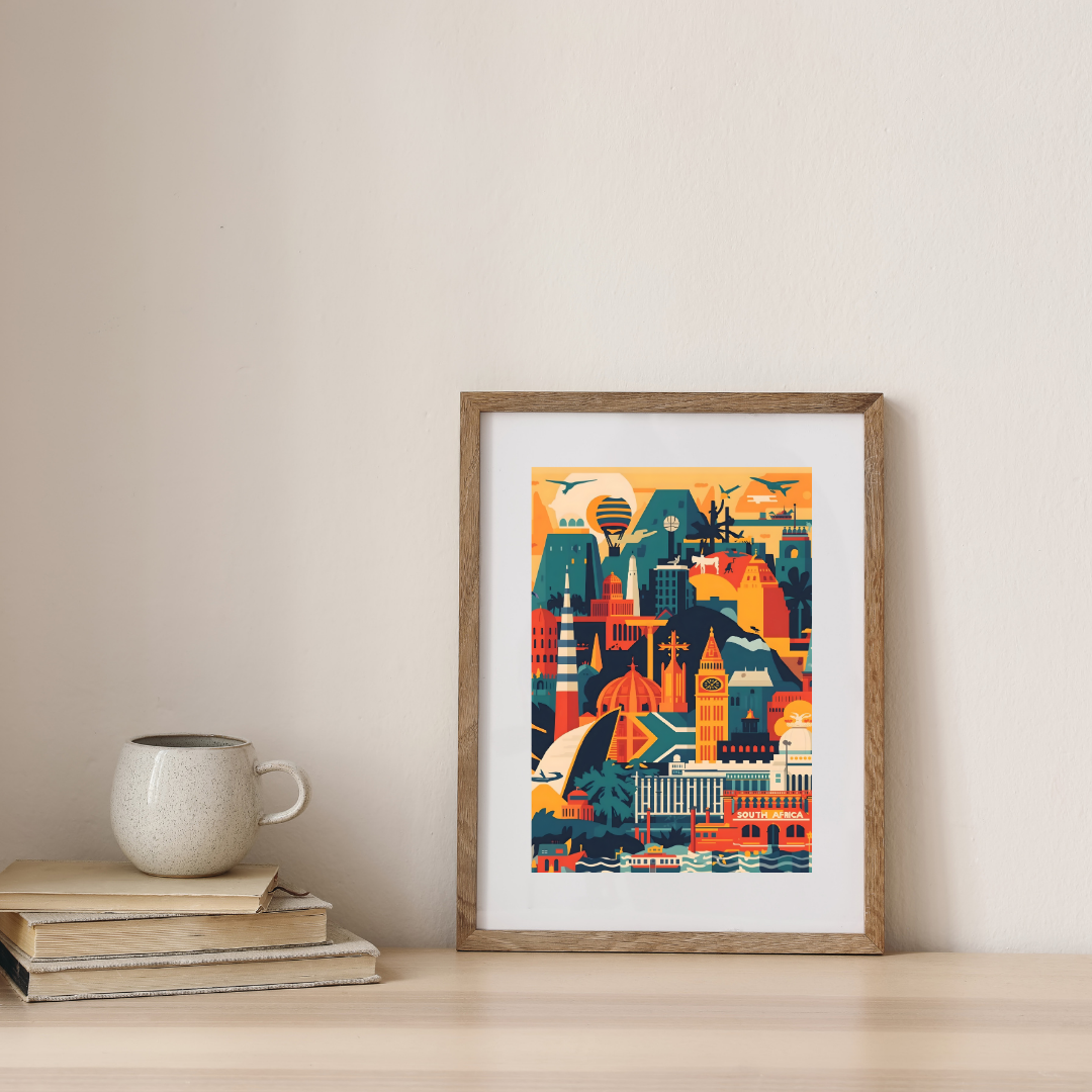 South Africa Landmarks Collage — digital art print by Lurevi