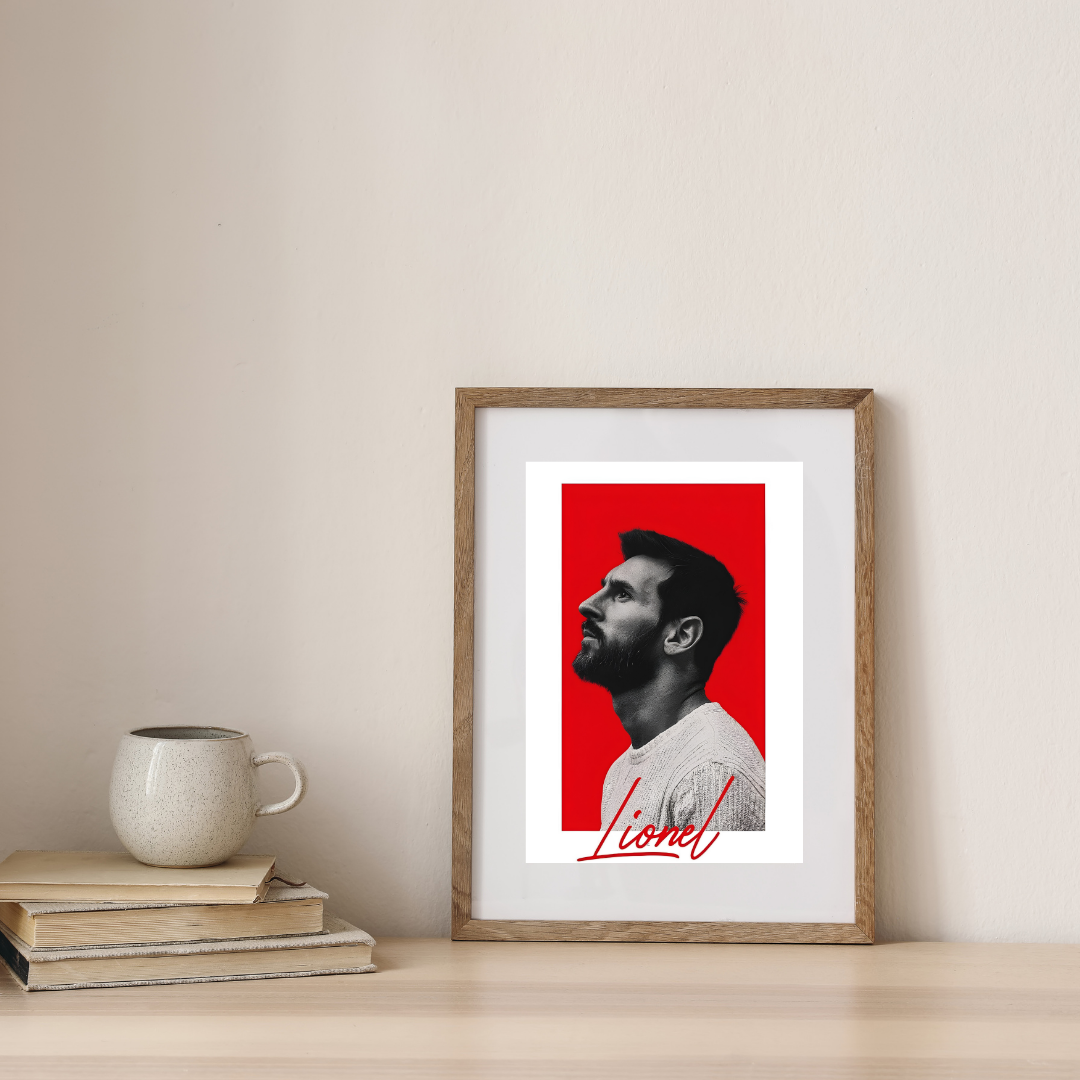 Crimson Lionel Messi Legacy — digital art print by Lurevi