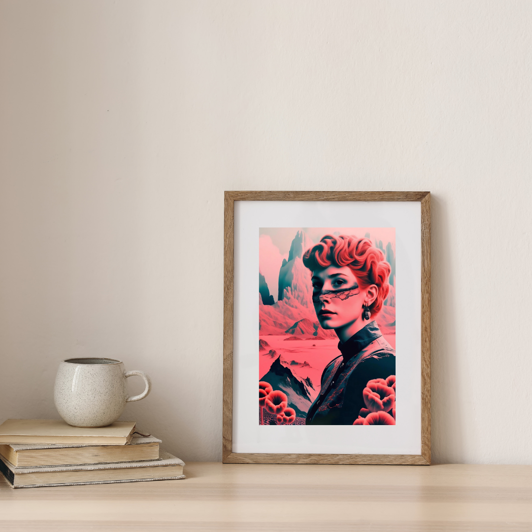 Crimson Veil Guardian — digital art print by Lurevi