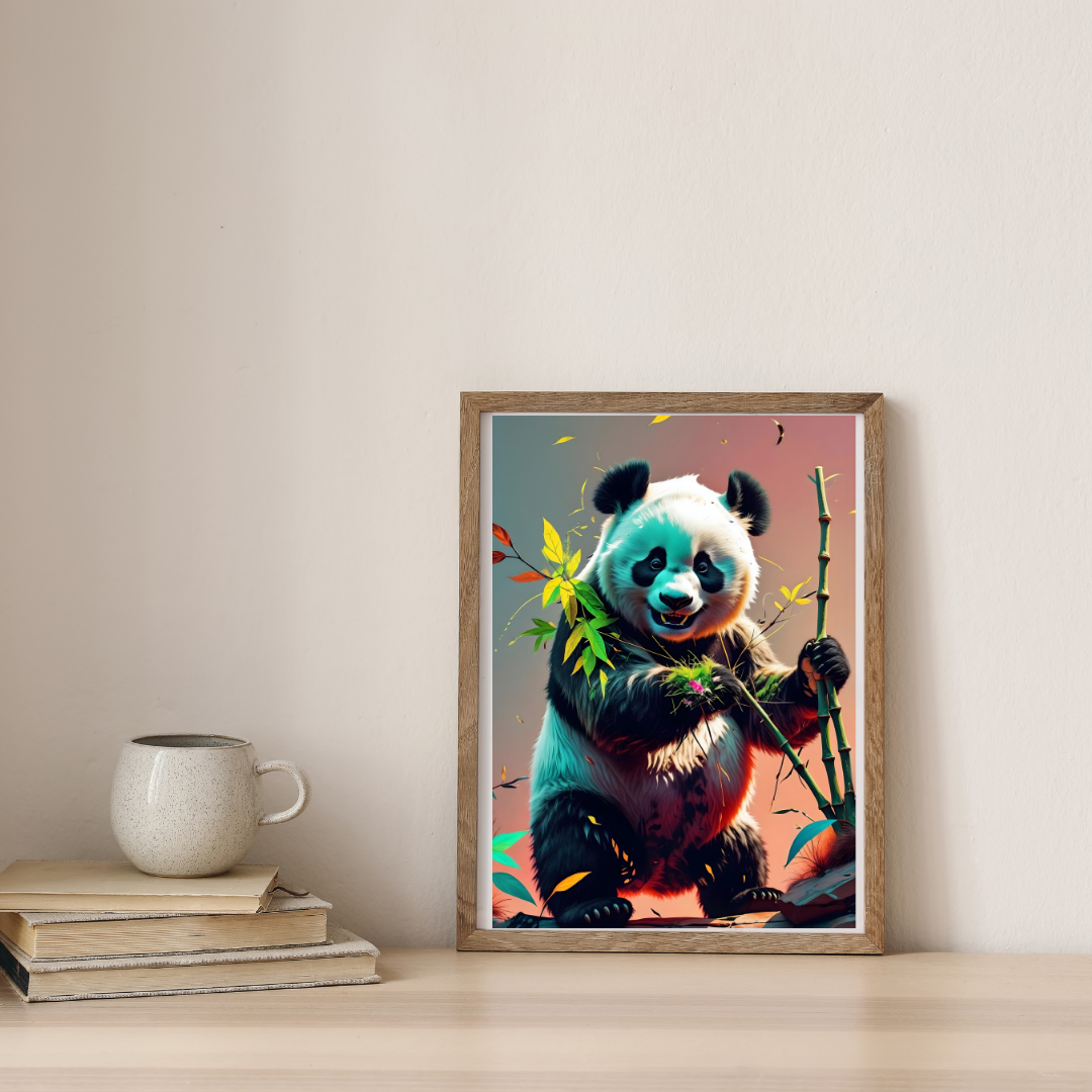 Playful Panda Paradise — digital art print by Lurevi