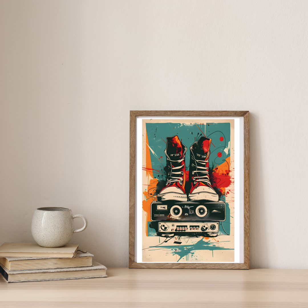 Sneakers & Soundwaves — digital art print by Lurevi