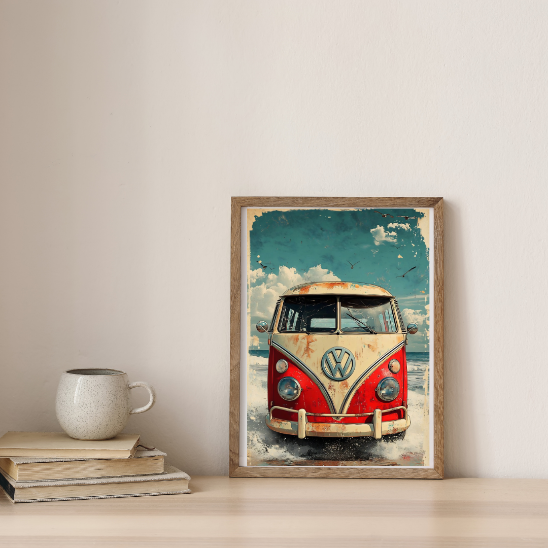 A classic Volkswagen bus — digital art print by Lurevi