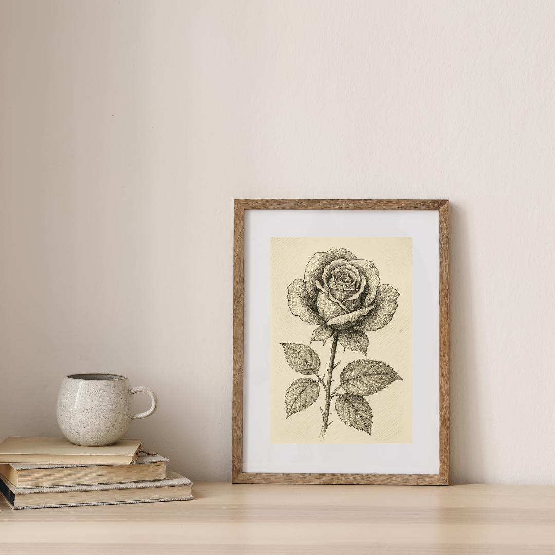 Petals in Ink — digital art print by Lurevi