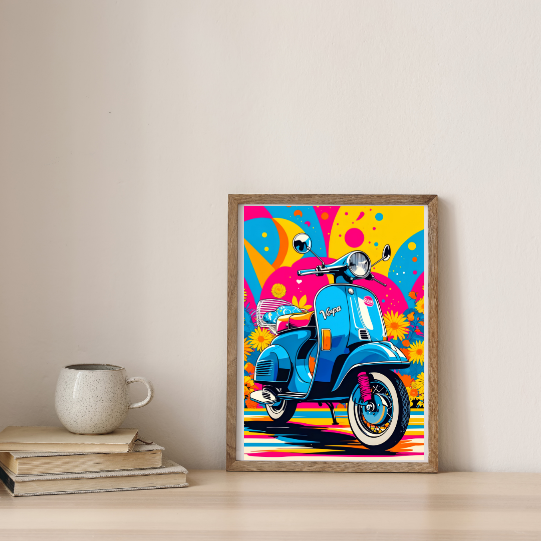 Vespa in Blooming Colors — digital art print by Lurevi