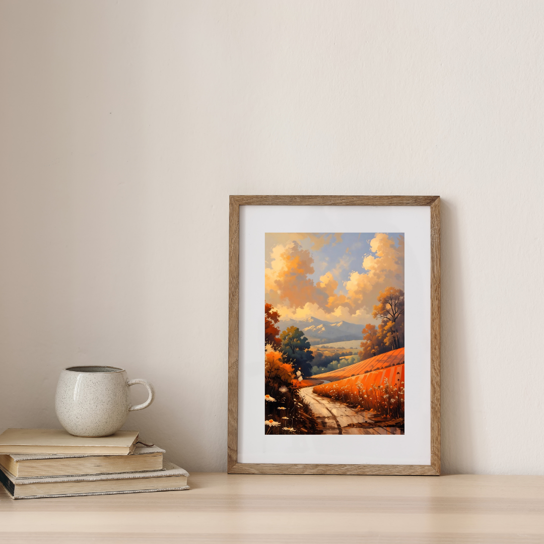 Autumn Pathway to the Peaks — digital art print by Lurevi