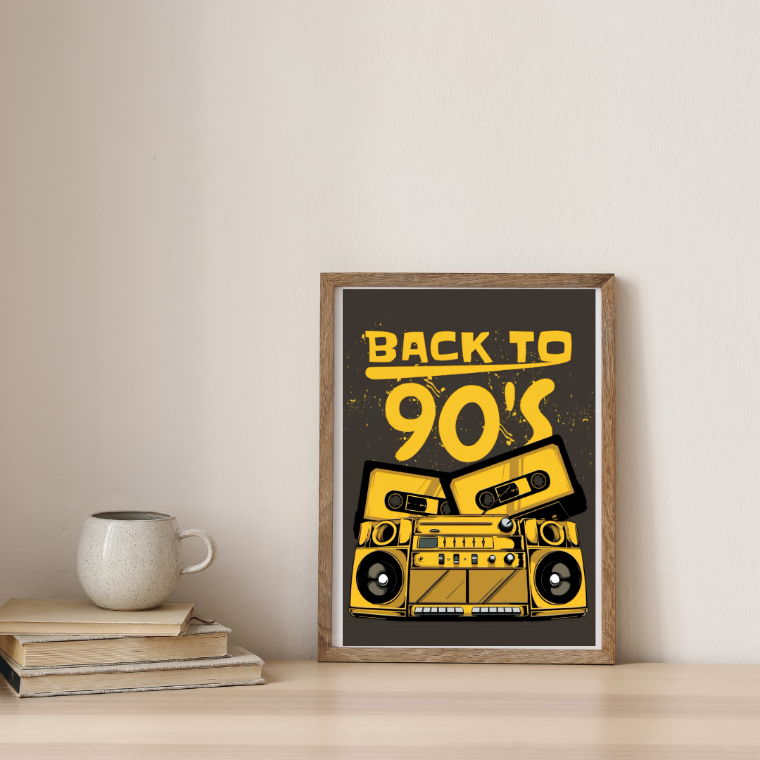 Golden Echoes of The 90s — digital art print by Lurevi