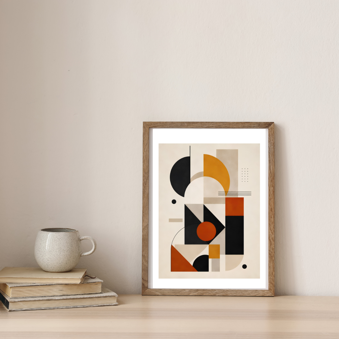 Geometric Symphony In Earthtones — digital art print by Lurevi