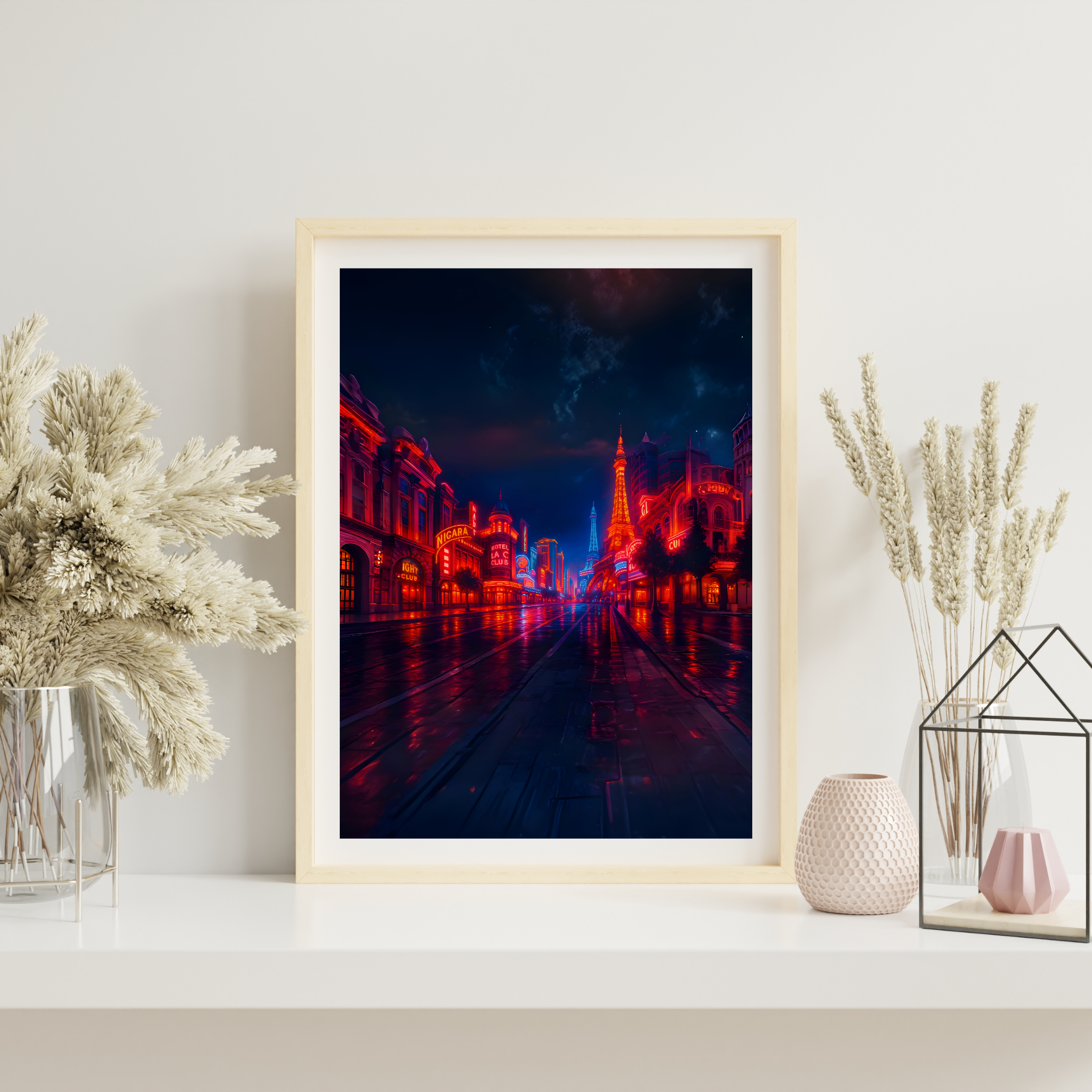 Neon Dreams Boulevard — digital art print by Lurevi