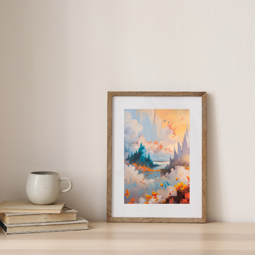 Realm of Floating Petals — digital art print by Lurevi