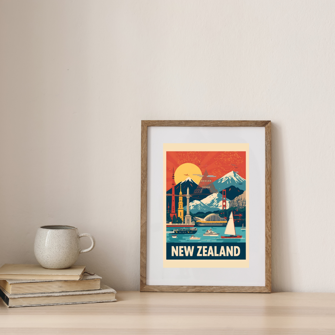 New Zealand Global Icons Fusion — digital art print by Lurevi