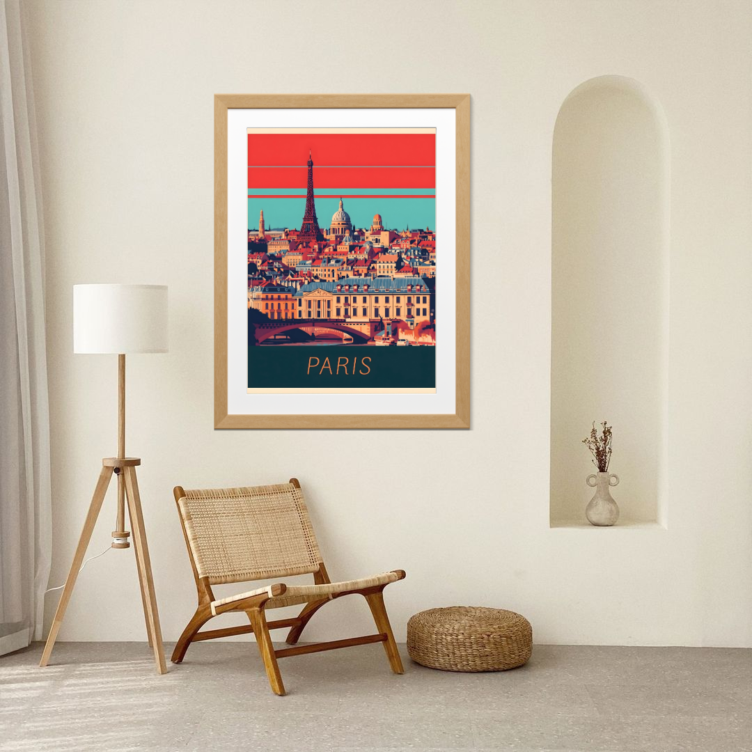 Retro Paris Cityscape Art — digital art print by Lurevi