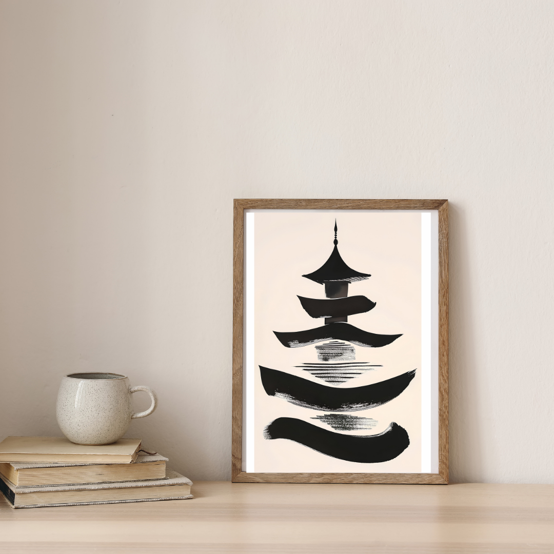 Zen Reflections in Ink — digital art print by Lurevi
