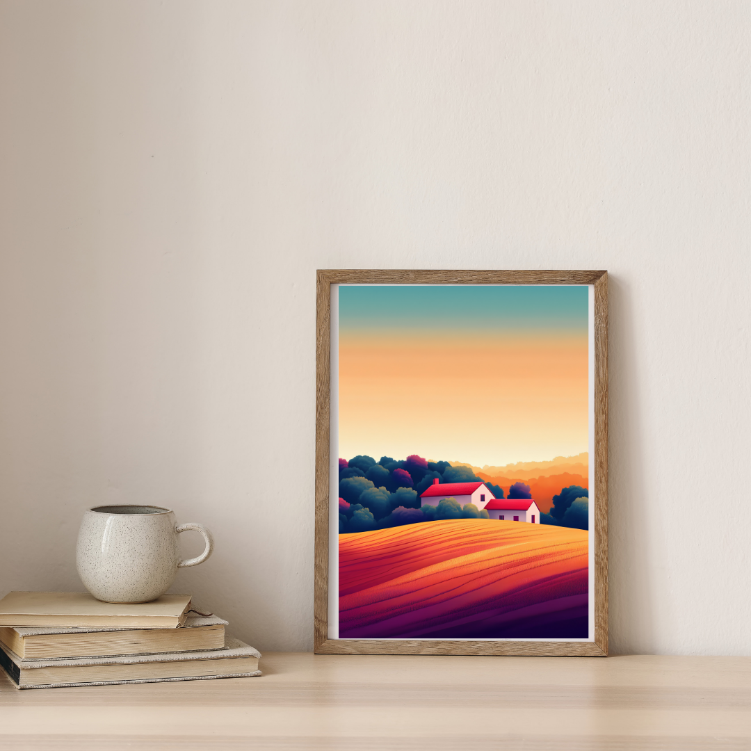 Sunset Over Silent Meadows — digital art print by Lurevi